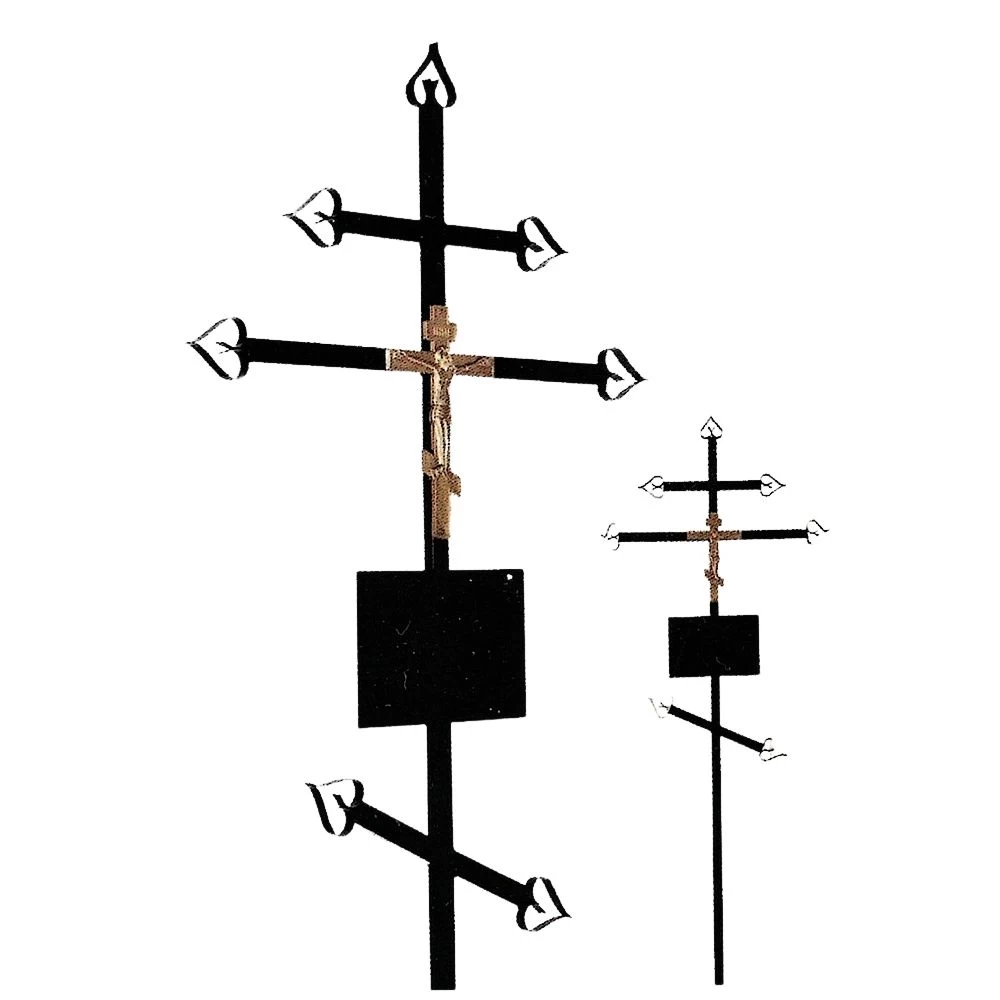 Металлический крест на могилу «Православный» №3