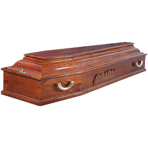 Гроб деревянный «Классик» резной шестигранный светлый